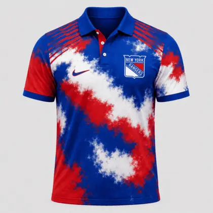 New York Rangers | Premium NHL Retro Grunge Hockey Polo Shirt NDN