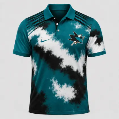 San Jose Sharks | Premium NHL Retro Grunge Hockey Polo Shirt NDN