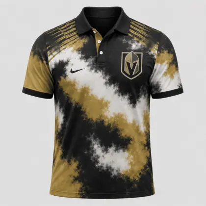 Vegas Golden Knights | Premium NHL Retro Grunge Hockey Polo Shirt NDN