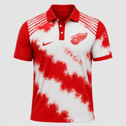 Detroit Red Wings | Premium NHL Retro Grunge Hockey Polo Shirt NDN
