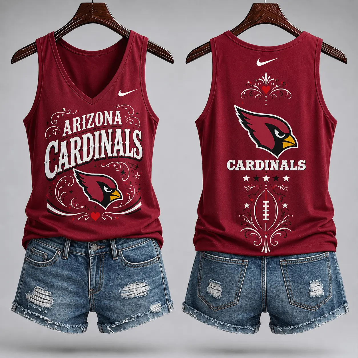 Arizona Cardinals | Premium NFL Game Day Glory V-Neck Tank Top NY - Image 2