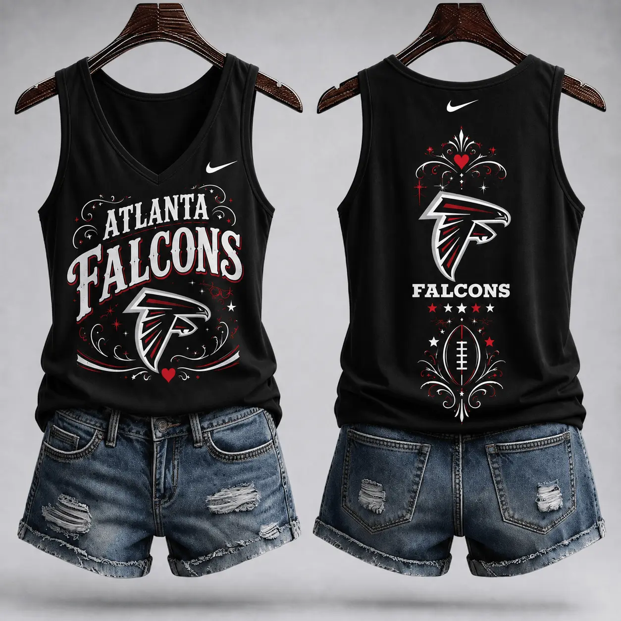 Atlanta Falcons | Premium NFL Game Day Glory V-Neck Tank Top NY - Image 2