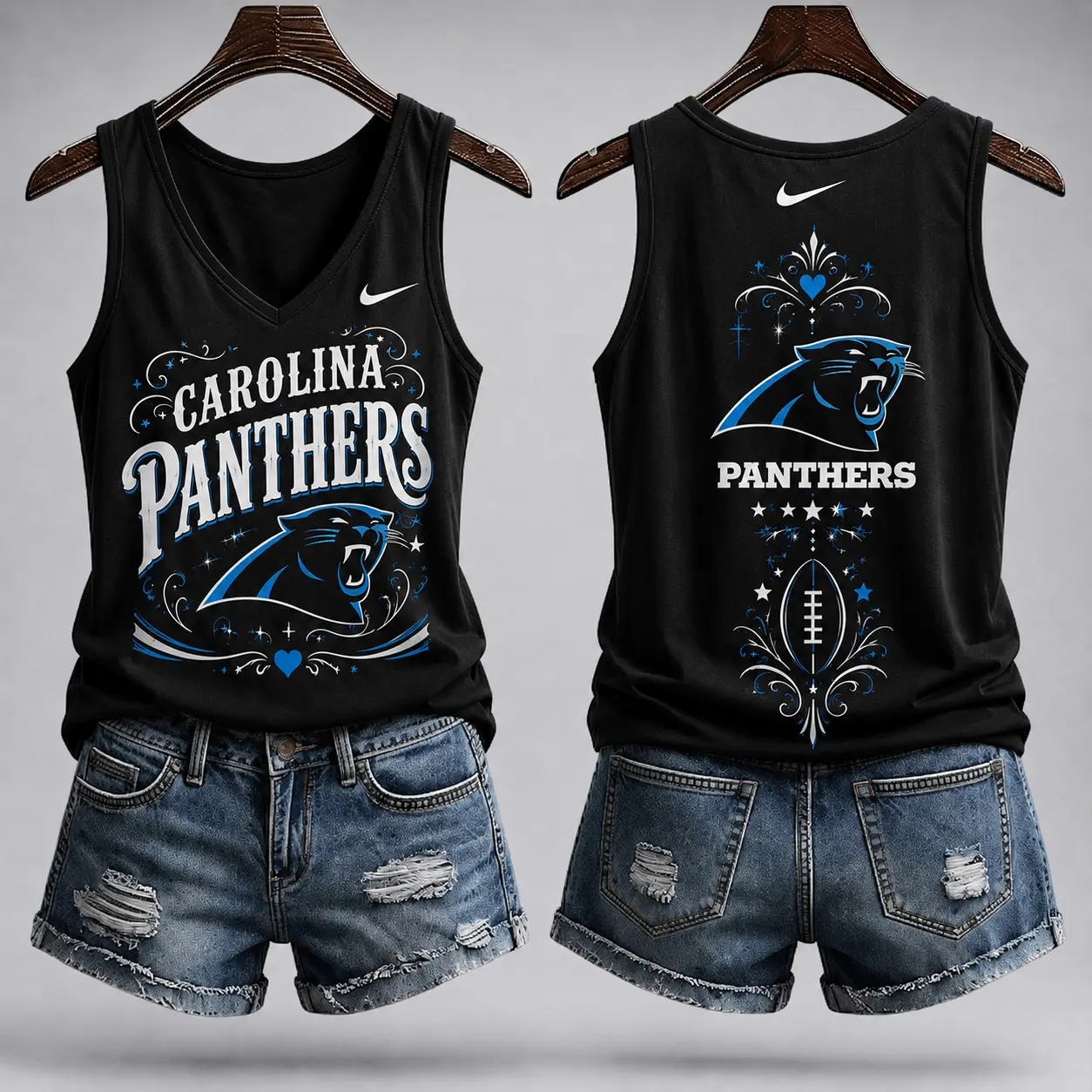 Carolina Panthers | Premium NFL Game Day Glory V-Neck Tank Top NY - Image 2