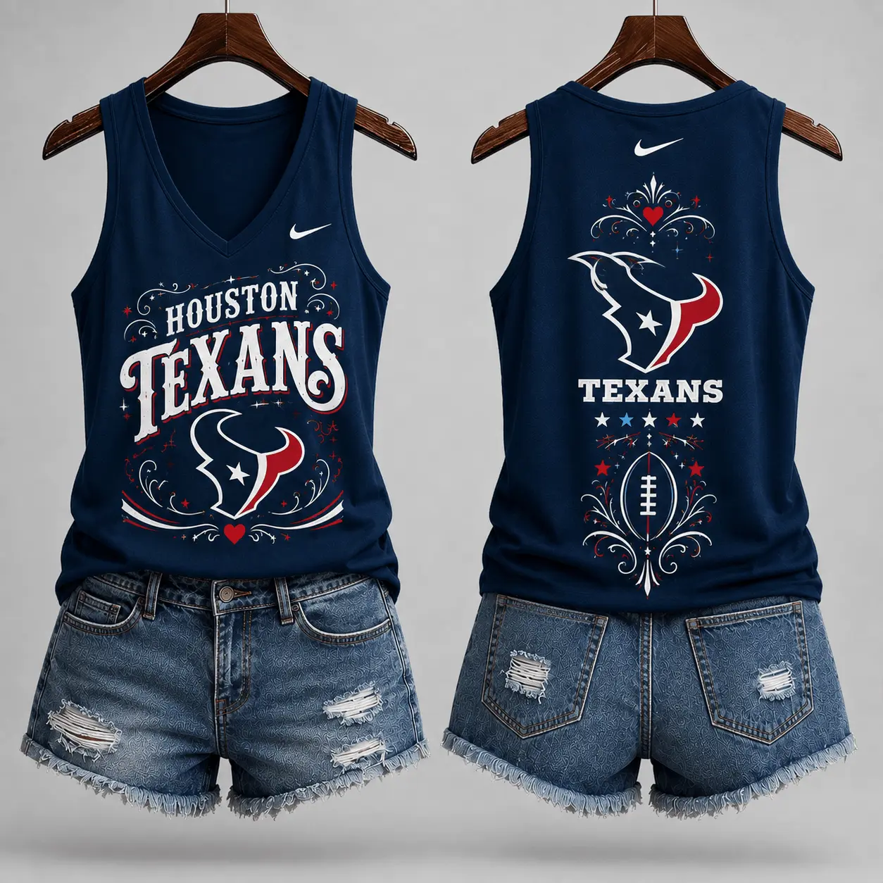 Houston Texans | Premium NFL Game Day Glory V-Neck Tank Top NY - Image 2