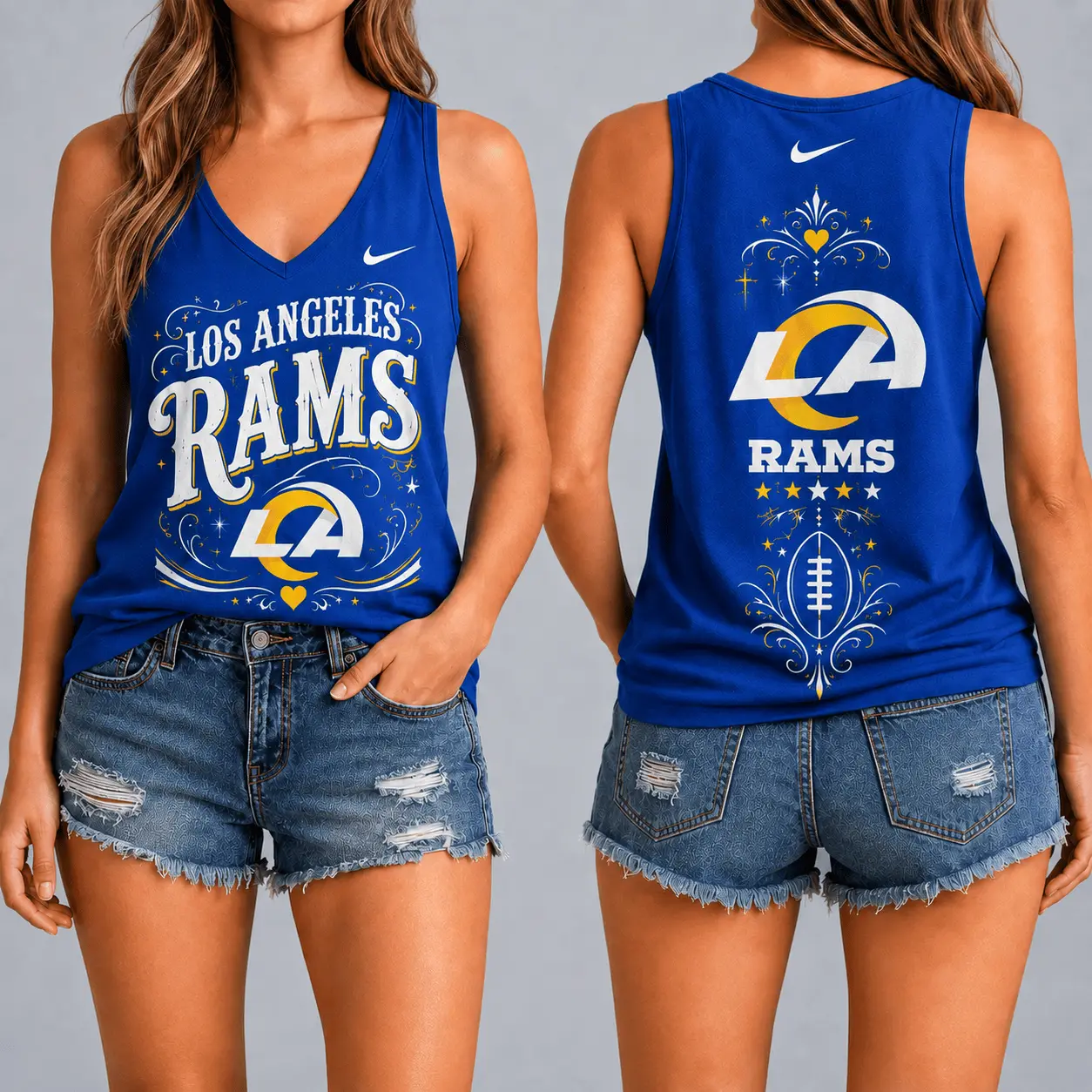 Los Angeles Rams | Premium NFL Game Day Glory V-Neck Tank Top NY