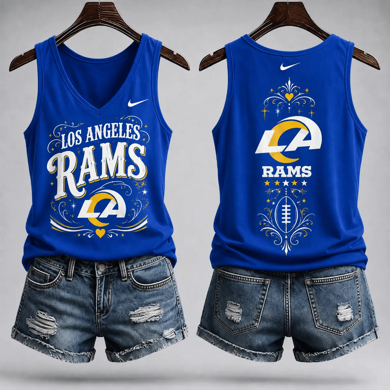 Los Angeles Rams | Premium NFL Game Day Glory V-Neck Tank Top NY - Image 2