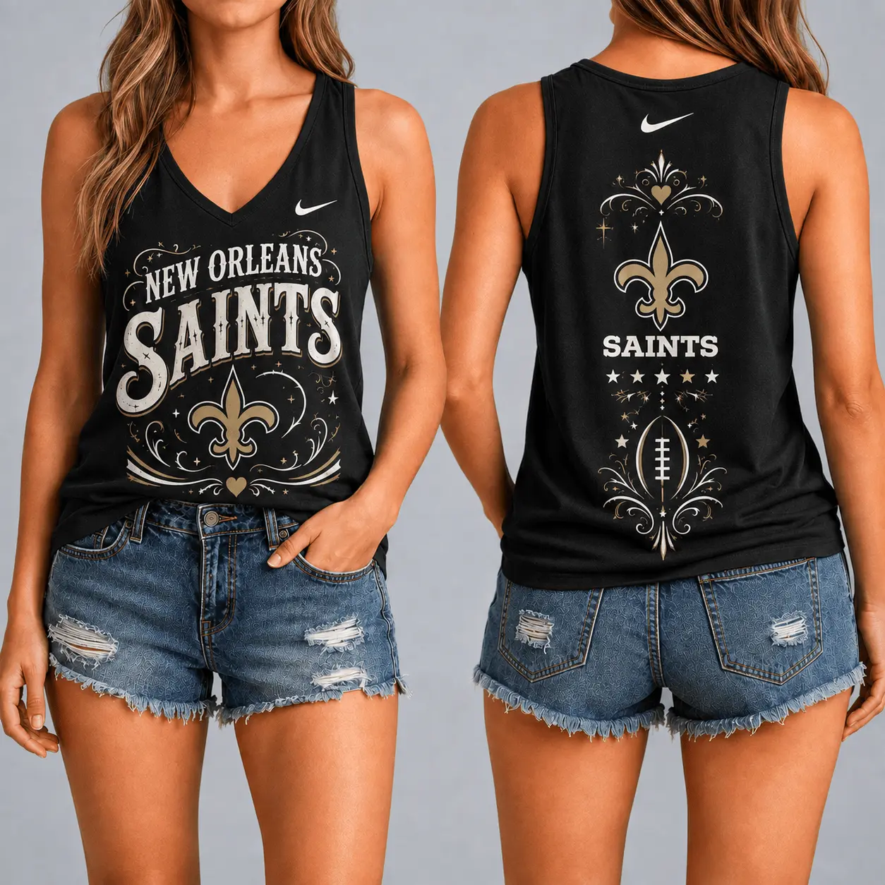 New Orleans Saints | Premium NFL Game Day Glory V-Neck Tank Top NY