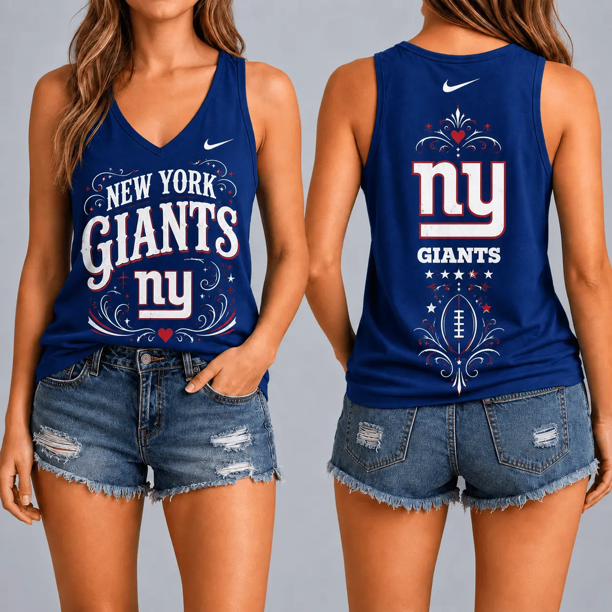 New York Giants | Premium NFL Game Day Glory V-Neck Tank Top NY