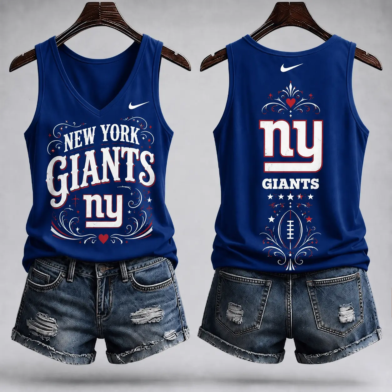 New York Giants | Premium NFL Game Day Glory V-Neck Tank Top NY - Image 2