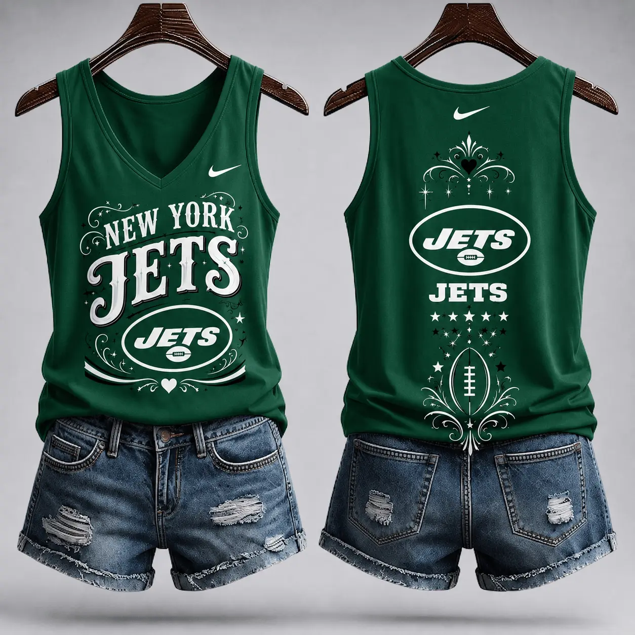 New York Jets | Premium NFL Game Day Glory V-Neck Tank Top NY - Image 2