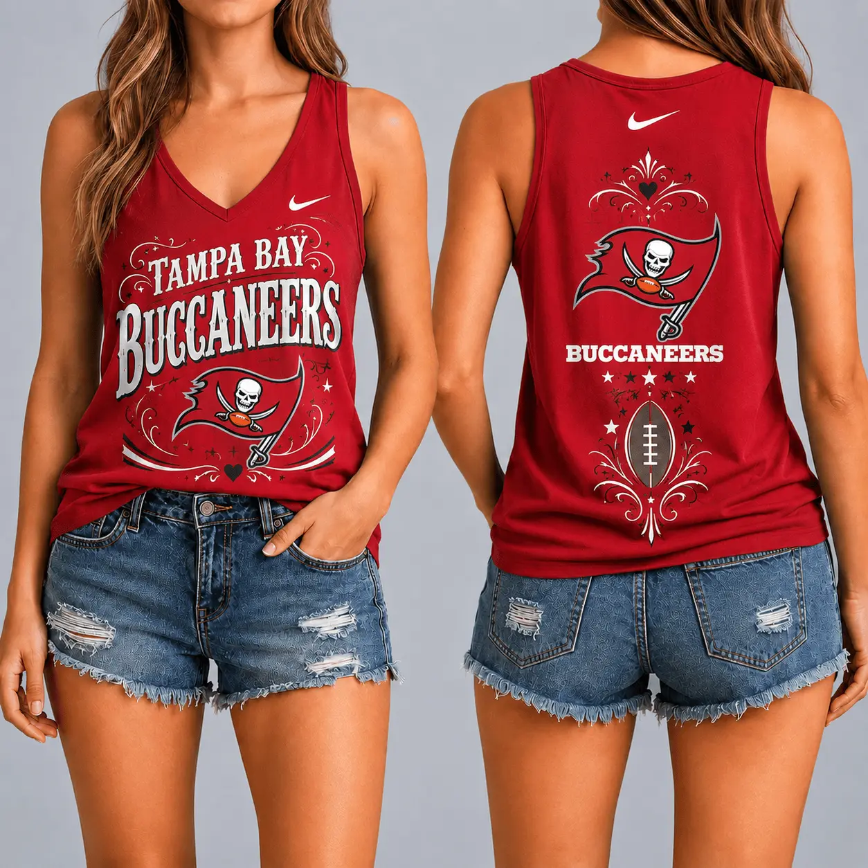 Tampa Bay Buccaneers | Premium NFL Game Day Glory V-Neck Tank Top NY