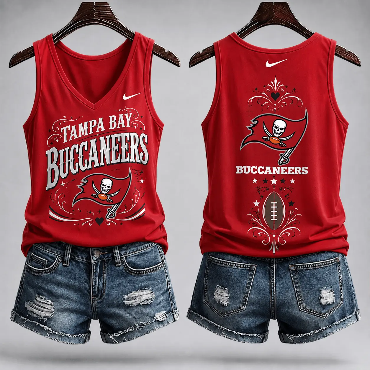 Tampa Bay Buccaneers | Premium NFL Game Day Glory V-Neck Tank Top NY - Image 2