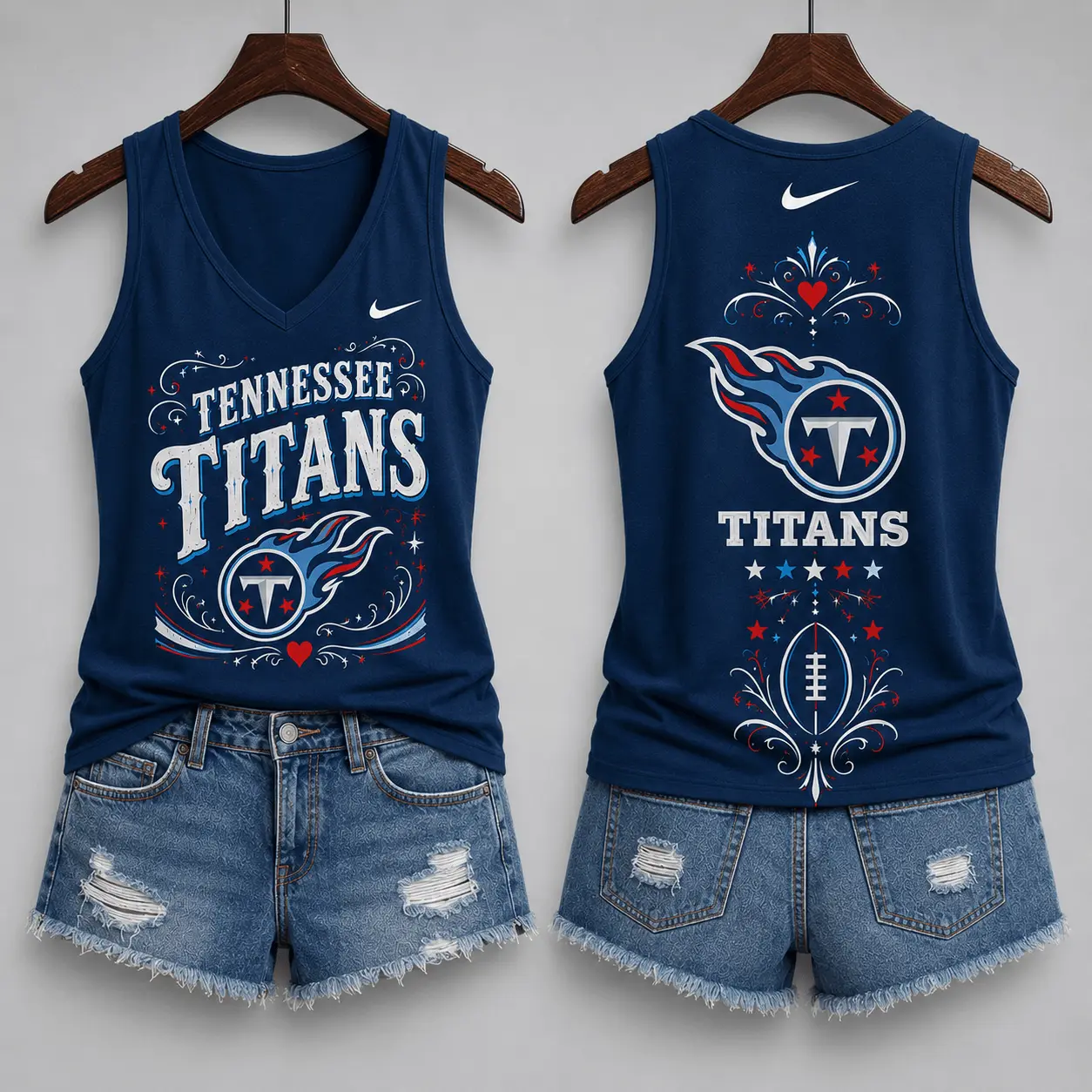Tennessee Titans | Premium NFL Game Day Glory V-Neck Tank Top NY - Image 2