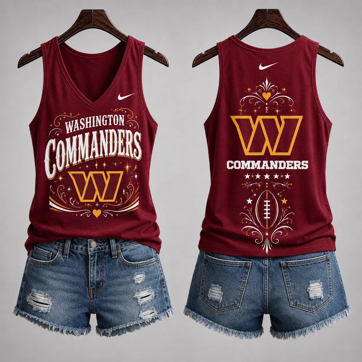 Washington Commanders | Premium NFL Game Day Glory V-Neck Tank Top NY - Image 2