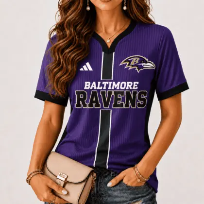 Baltimore Ravens | Premium NFL Game Day Women V-Neck Short Sleeve NY