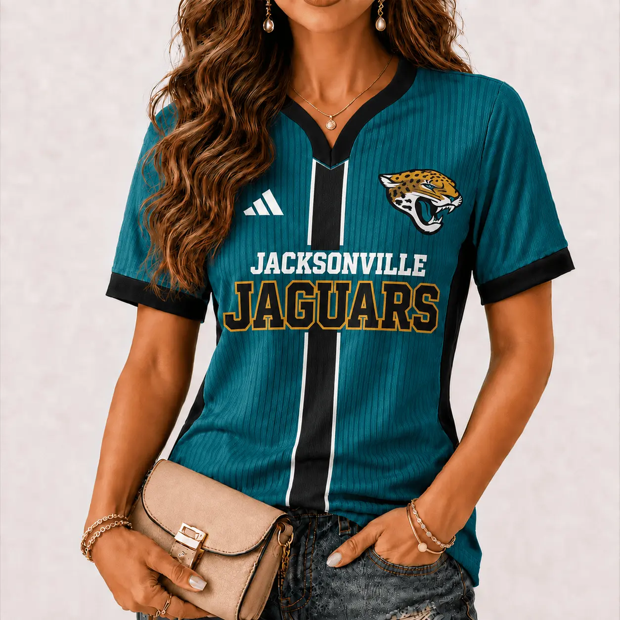 Jacksonville Jaguars | Premium NFL Game Day Women V-Neck Short Sleeve NY