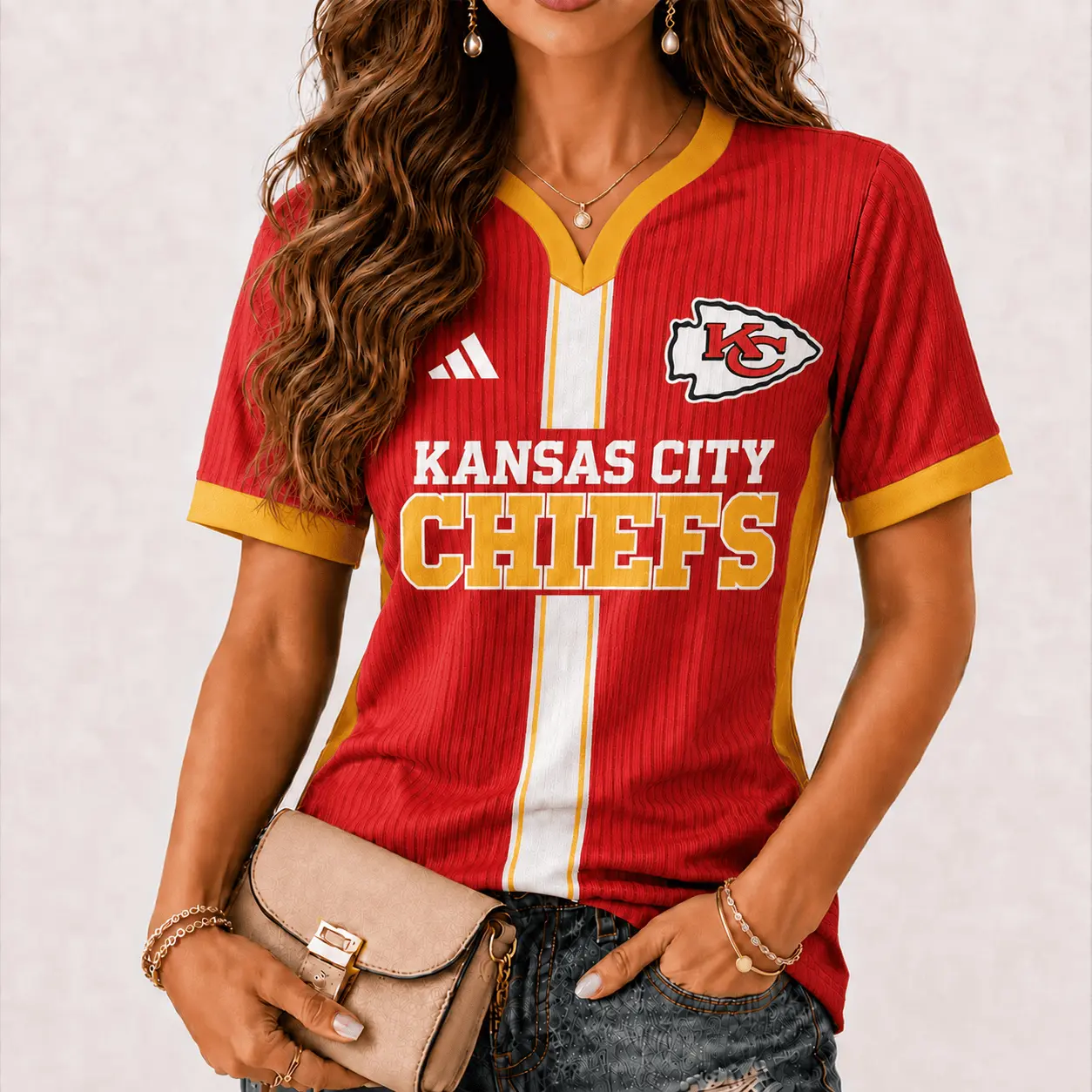 Kansas City Chiefs | Premium NFL Game Day Women V-Neck Short Sleeve NY