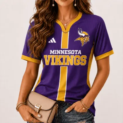 Minnesota Vikings | Premium NFL Game Day Women V-Neck Short Sleeve NY