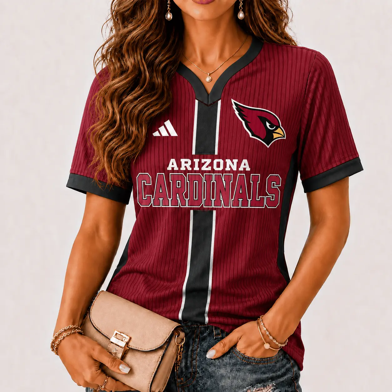 Arizona Cardinals | Premium NFL Game Day Women V-Neck Short Sleeve NY