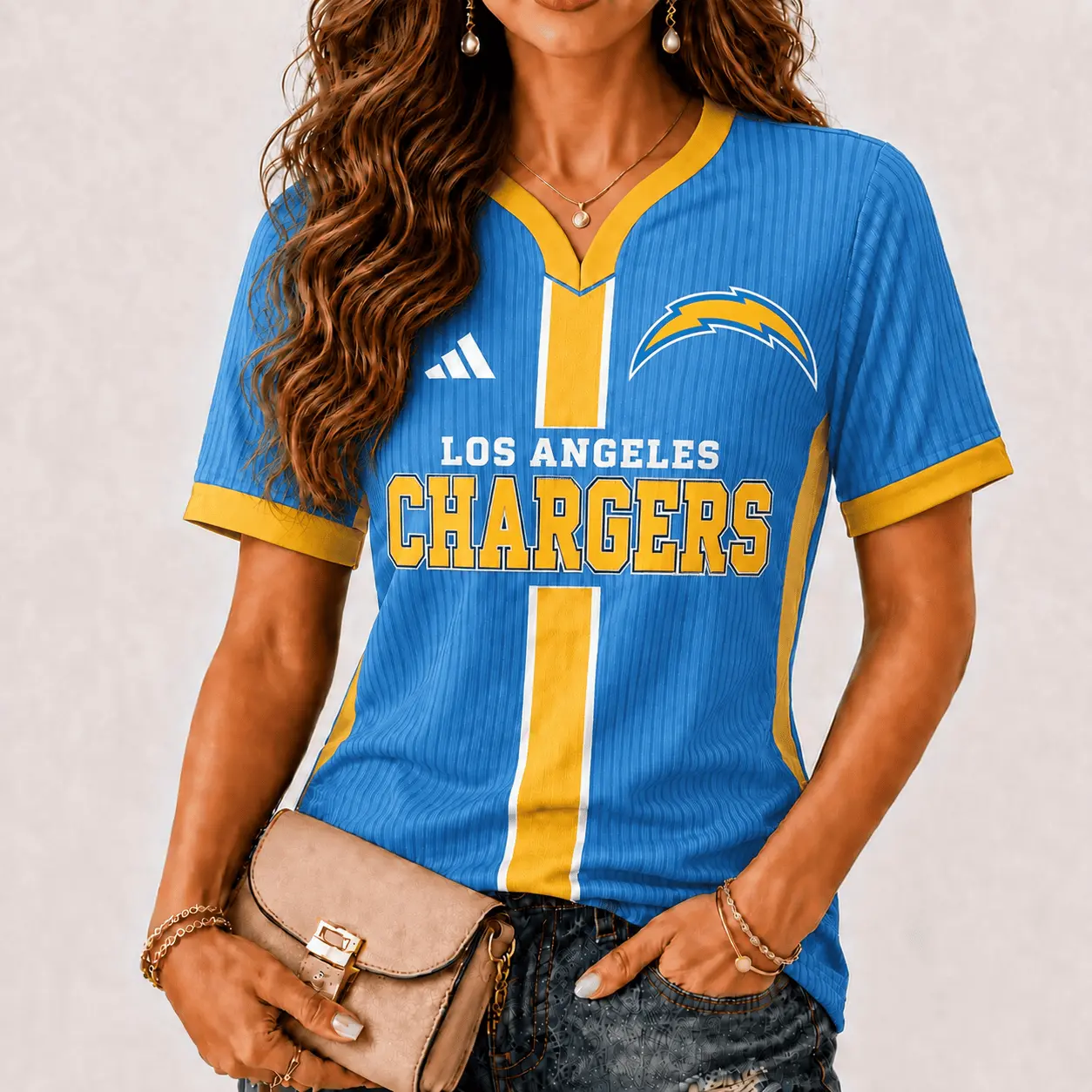 Los Angeles Chargers | Premium NFL Game Day Women V-Neck Short Sleeve NY