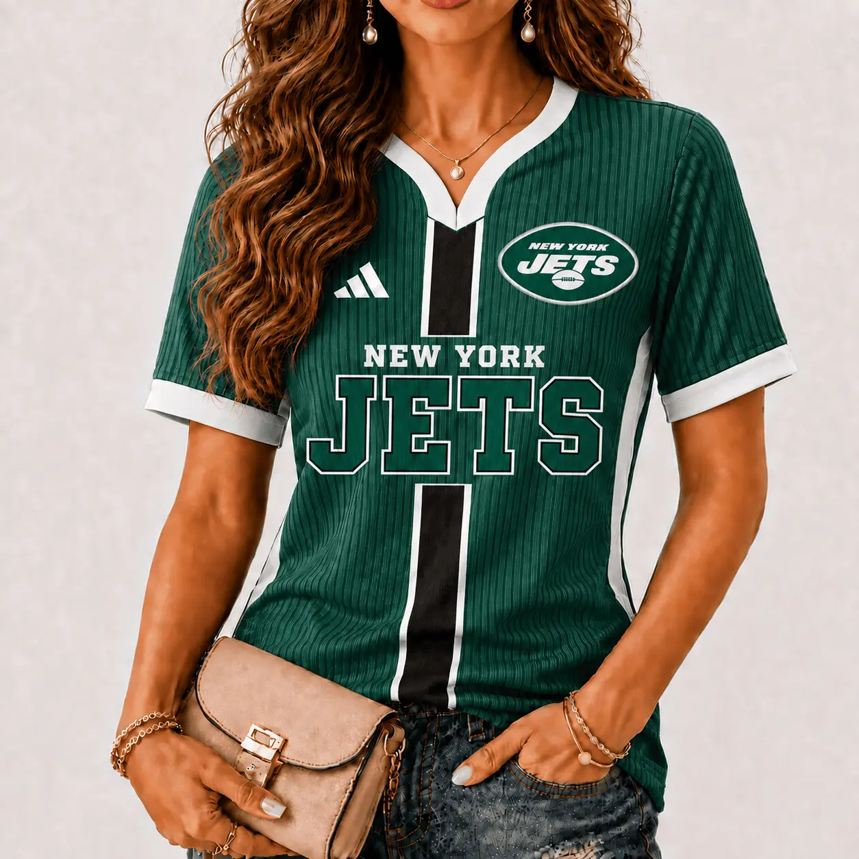 New York Jets | Premium NFL Game Day Women V-Neck Short Sleeve NY