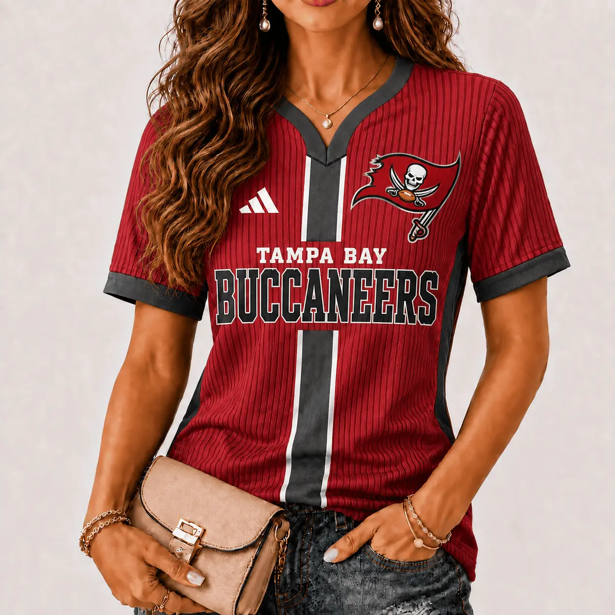 Tampa Bay Buccaneers | Premium NFL Game Day Women V-Neck Short Sleeve NY