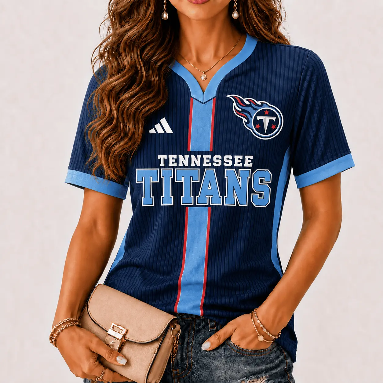 Tennessee Titans | Premium NFL Game Day Women V-Neck Short Sleeve NY