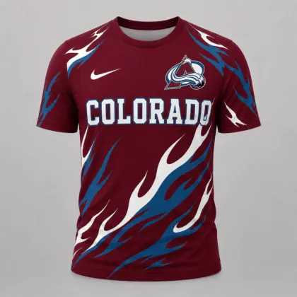 Colorado Avalanche | Premium NHL Flame Graphic Game Day Fan T-Shirt NDN