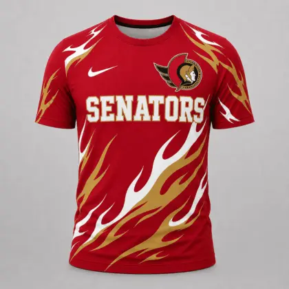 Ottawa Senators | Premium NHL Flame Graphic Game Day Fan T-Shirt NDN