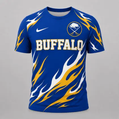Buffalo Sabres | Premium NHL Flame Graphic Game Day Fan T-Shirt NDN