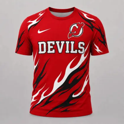 New Jersey Devils | Premium NHL Flame Graphic Game Day Fan T-Shirt NDN
