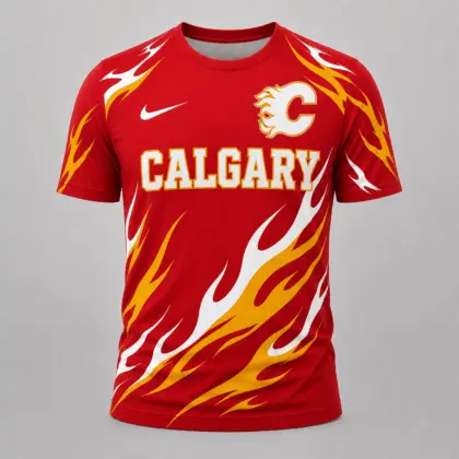 Calgary Flames | Premium NHL Flame Graphic Game Day Fan T-Shirt NDN