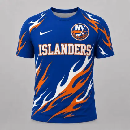 New York Islanders | Premium NHL Flame Graphic Game Day Fan T-Shirt NDN