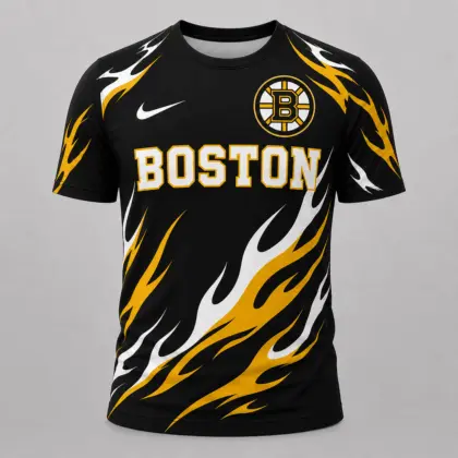Boston Bruins | Premium NHL Flame Graphic Game Day Fan T-Shirt NDN