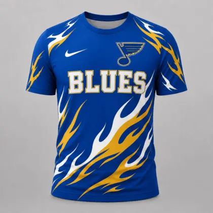 St. Louis Blues | Premium NHL Flame Graphic Game Day Fan T-Shirt NDN