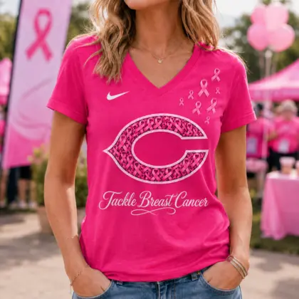 Chicago Bears | Premium NFL Tackle Breast Cancer V-neck NY
