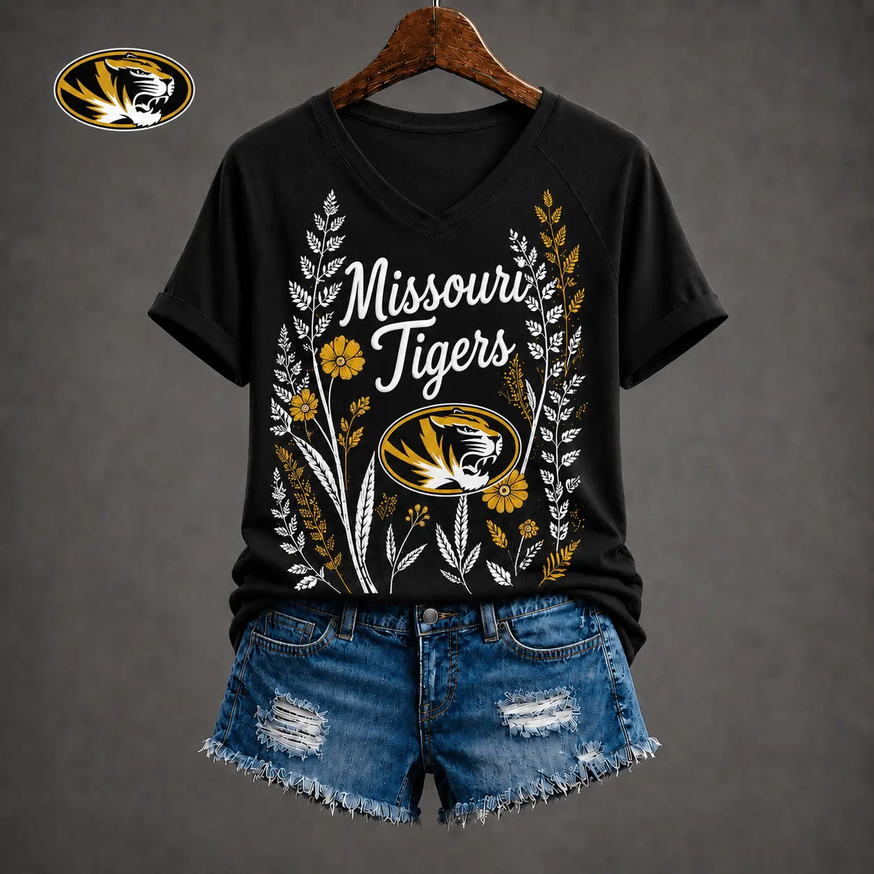 Missouri Tigers | Premium NCAA Floral Spirit V-neck NY