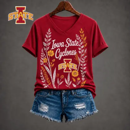Iowa State Cyclones | Premium NCAA Floral Spirit V-neck NY