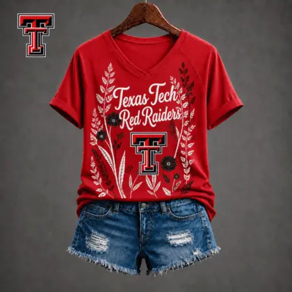 Texas Tech Red Raiders | Premium NCAA Floral Spirit V-neck NY