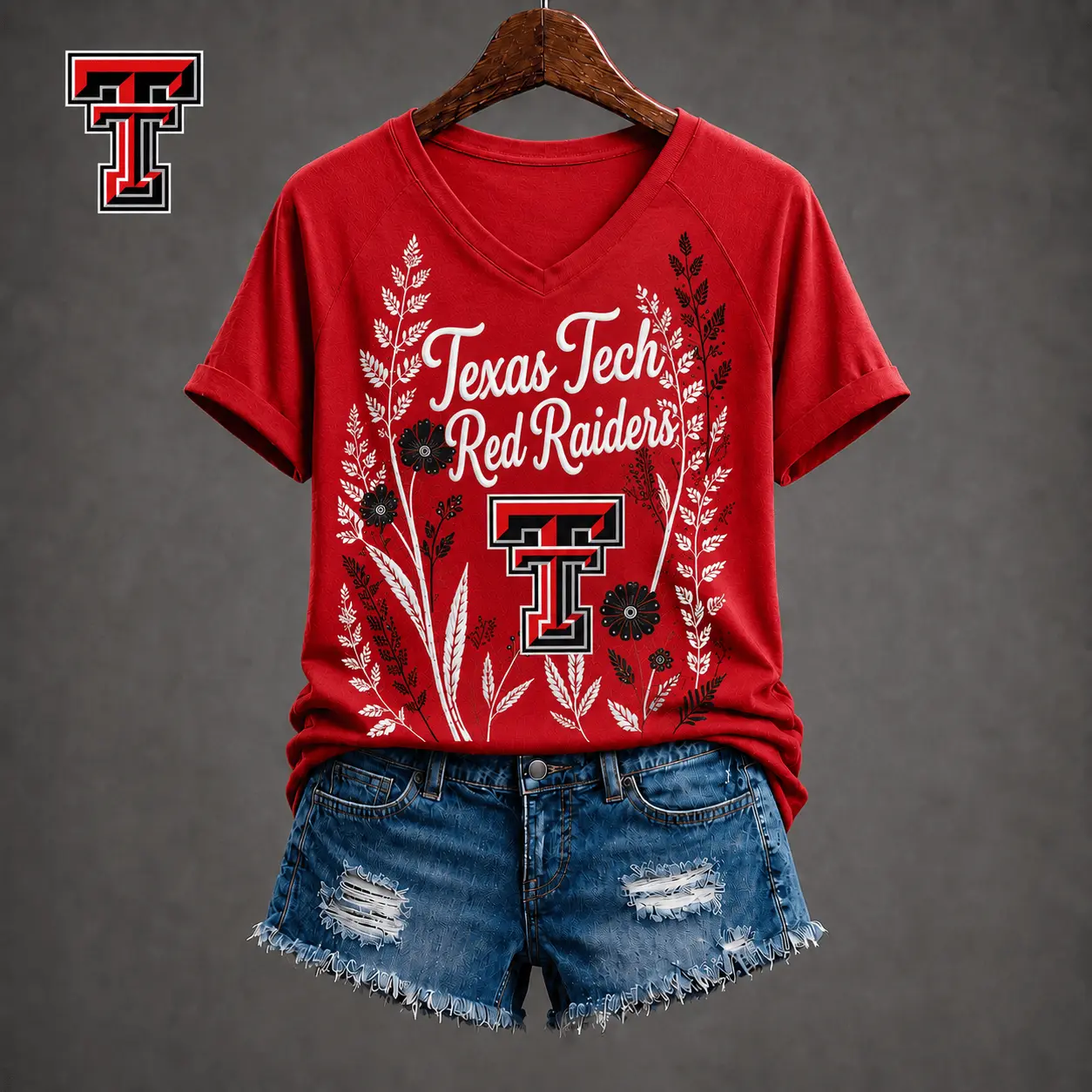 Texas Tech Red Raiders | Premium NCAA Floral Spirit V-neck NY