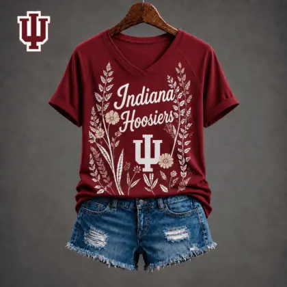 Indiana Hoosiers | Premium NCAA Floral Spirit V-neck NY