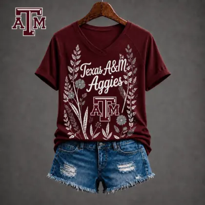 Texas A&M Aggies | Premium NCAA Floral Spirit V-neck NY