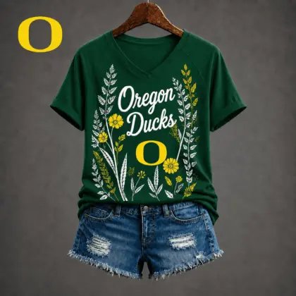 Oregon Ducks | Premium NCAA Floral Spirit V-neck NY