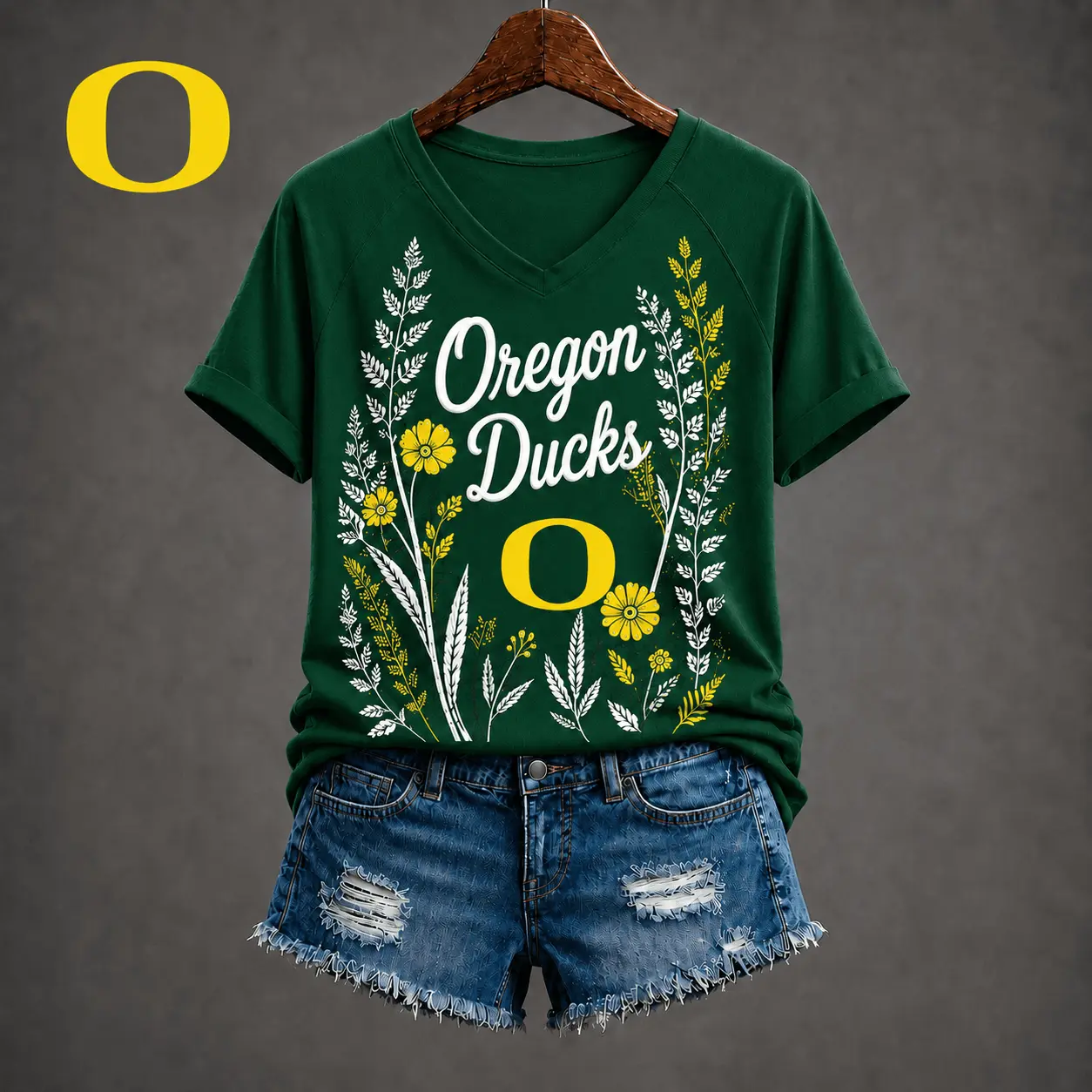 Oregon Ducks | Premium NCAA Floral Spirit V-neck NY
