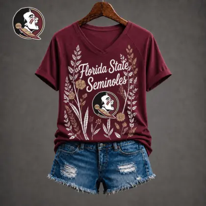 Florida State Seminoles | Premium NCAA Floral Spirit V-neck NY