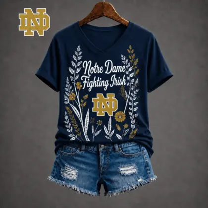 Notre Dame Fighting Irish | Premium NCAA Floral Spirit V-neck NY