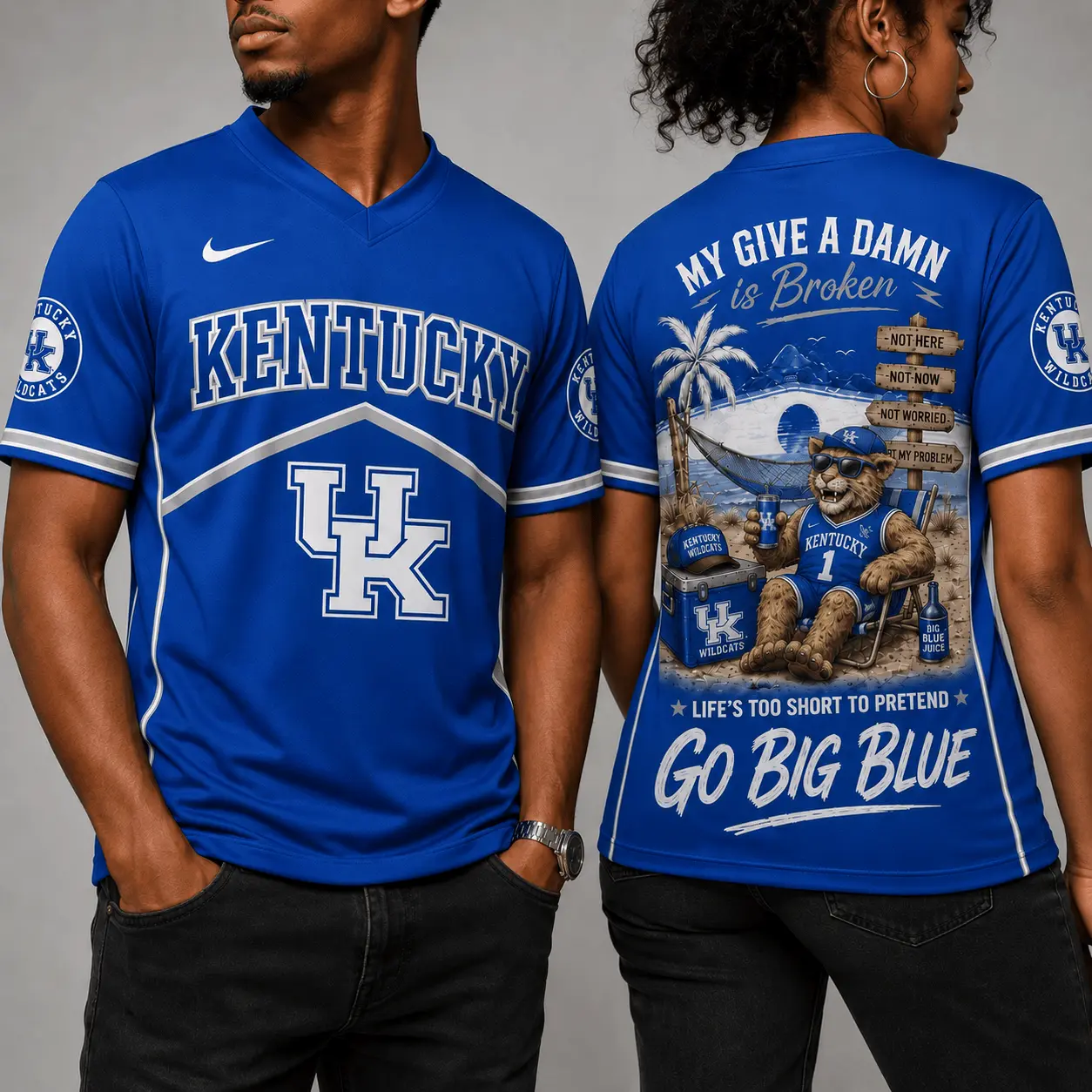 Kentucky Wildcats | Premium NCAA My Give A Damn Is Broken V-neck NY - Image 2