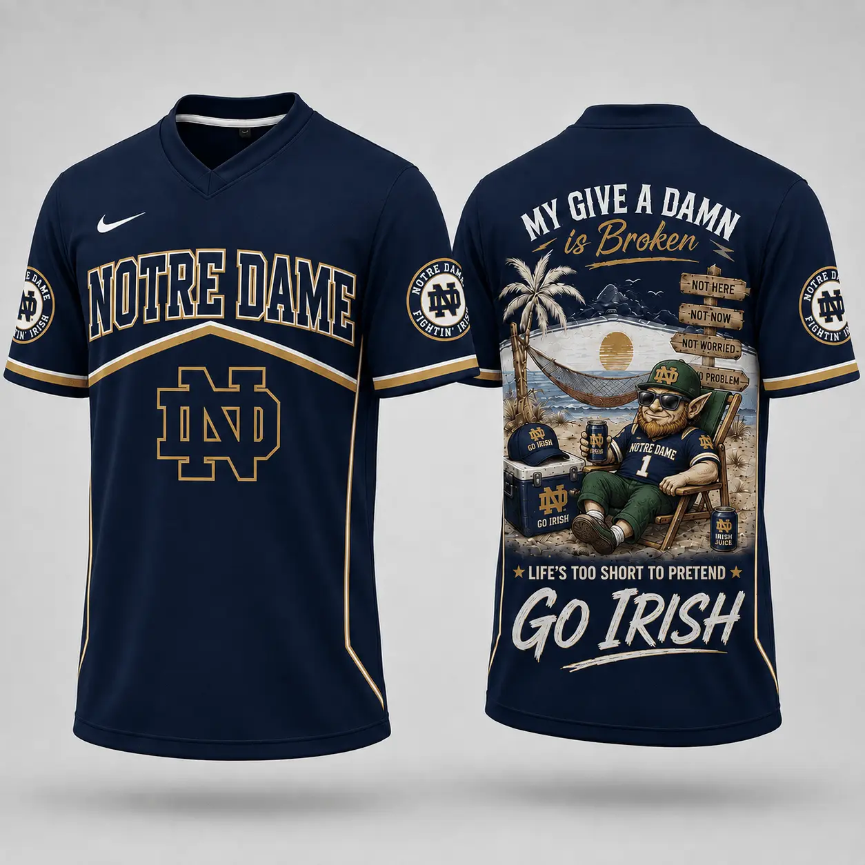 Notre Dame Fighting Irish | Premium NCAA My Give A Damn Is Broken V-neck NY