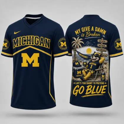 Michigan Wolverines | Premium NCAA My Give A Damn Is Broken V-neck NY