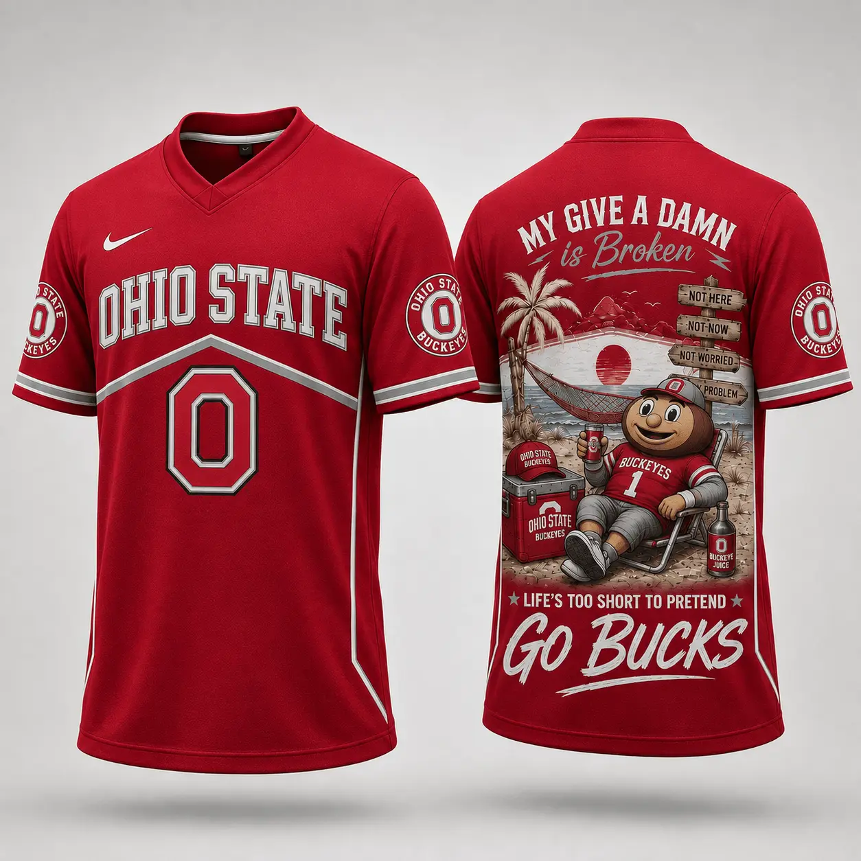 Ohio State Buckeyes | Premium NCAA My Give A Damn Is Broken V-neck NY